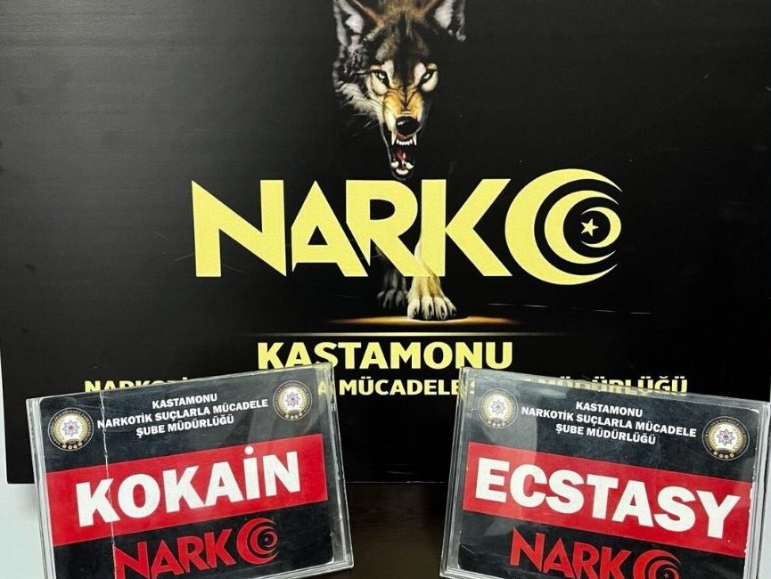 KASTAMONU’DA POLİS EKİPLERİ TARAFINDAN DÜZENLENEN ÇALIŞMALARDA KOKAİN VE ECSTASY HAP