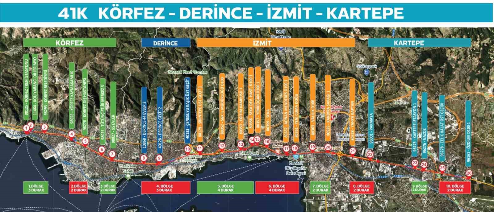 Kocaeli’nin yeni hattı 41K ilk seferine başlıyor