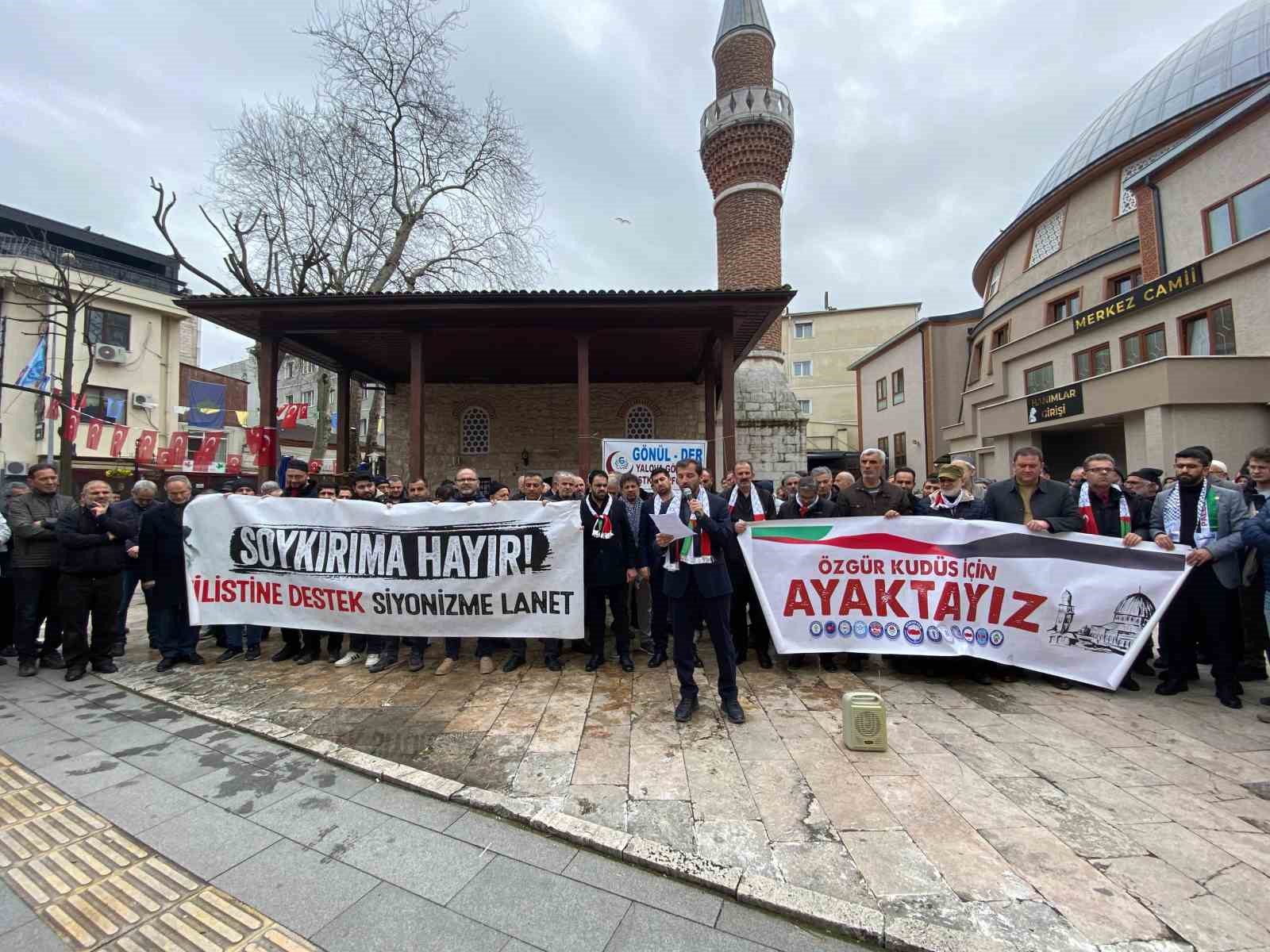 Yalova’da İsrail’in Gazze saldırıları protesto edildi