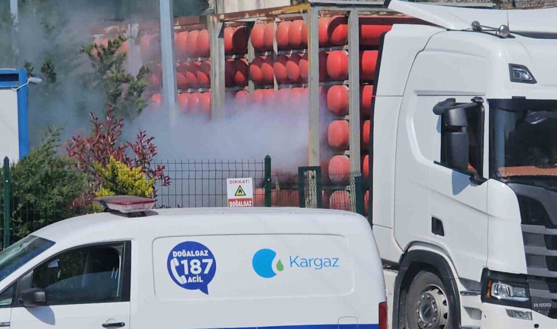 KASTAMONU’NUN CİDE İLÇESİNDE KARGAZ DOĞALGAZ DAĞITIM İSTASYONUNDA TÜPLERDEN SIZAN DOĞALGAZ