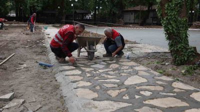 DÜZCE BELEDİYESİ, KENT MERKEZİNDEKİ YEŞİL ALANLARDA BAKIM-ONARIM ÇALIŞMALARI GERÇEKLEŞTİRİYOR.