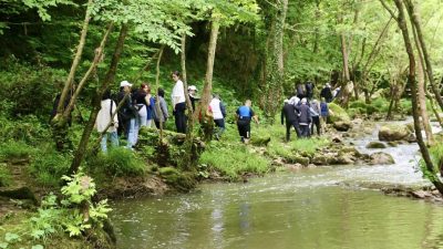 KÖRFEZ'İN DOĞAL GÜZELLİKLERİNDE YÜRÜYÜŞ YAPAN GENÇLER, ZAMAN ZAMAN ZOR ANLAR