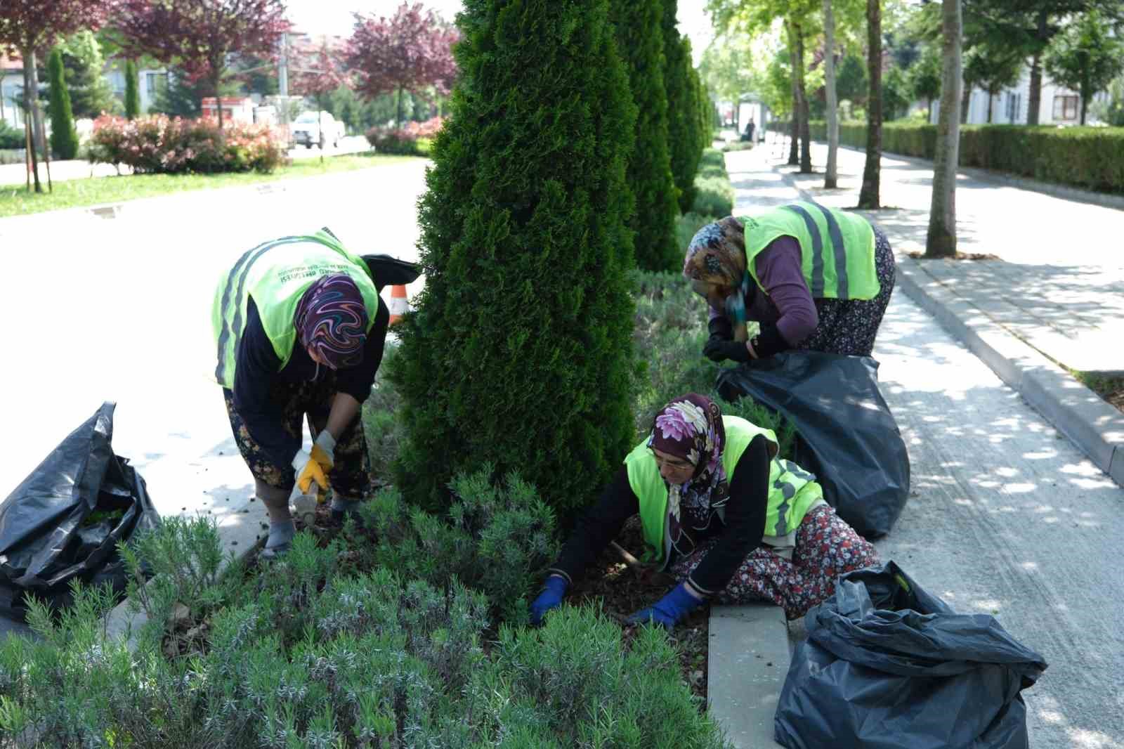 Park ve bahçelere kadın eli değdi