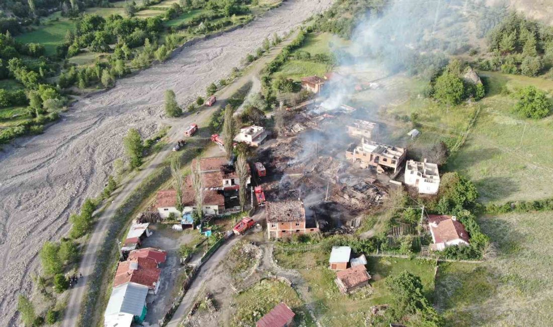 KASTAMONU'NUN ARAÇ İLÇESİNDE 12 EVİN  YANGINDA KULLANILMAZ HALE GELDİĞİ