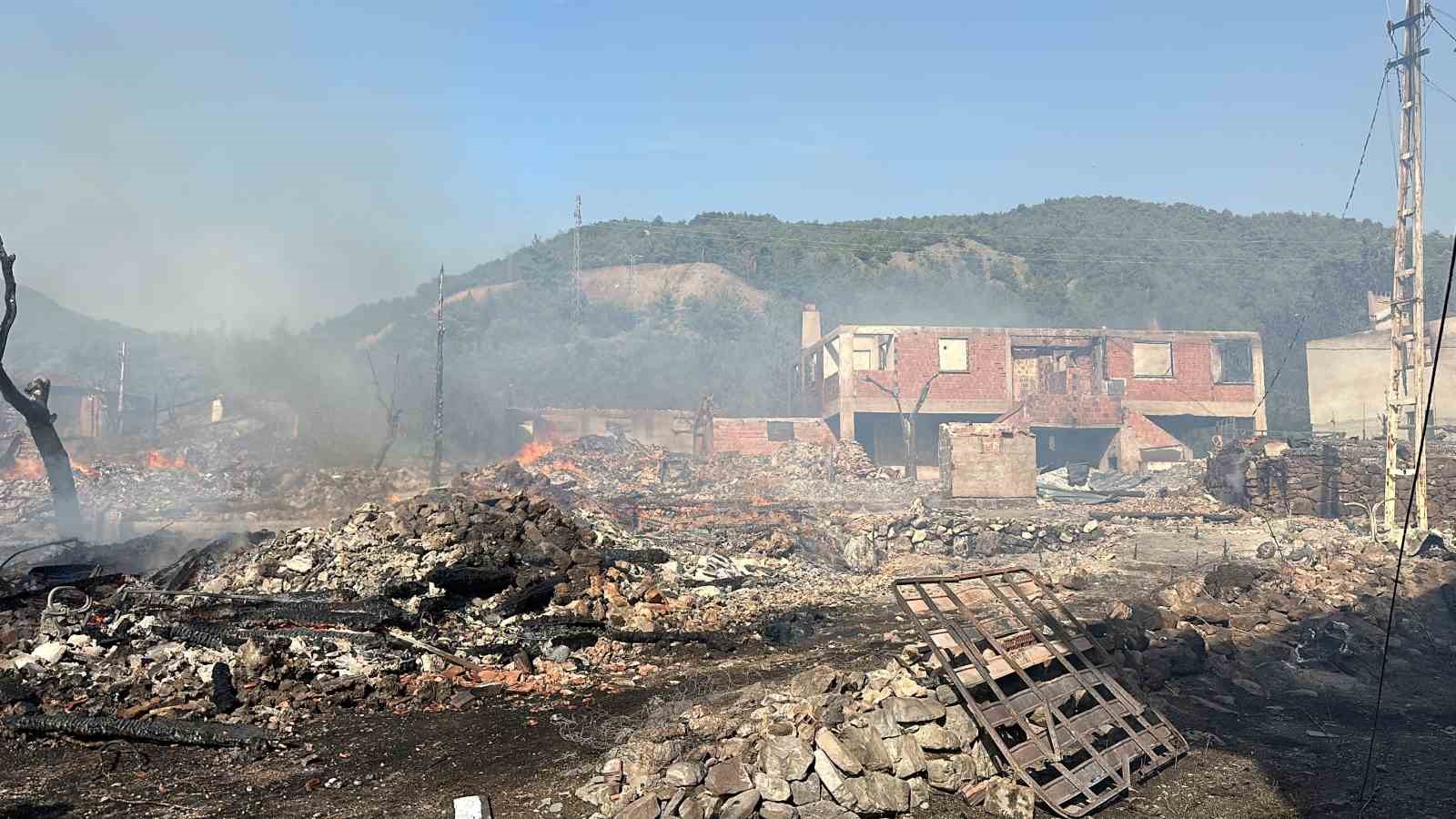 KASTAMONU’NUN ARAÇ İLÇESİNDE ÇIKAN KÖY YANGININA EKİPLERİN MÜDAHALESİ SÜRERKEN, 12