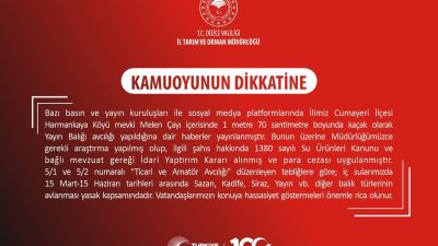 DÜZCE’DE MELEN ÇAYI’NDA 1 METRE 70 SANTİM UZUNLUĞUNDA VE 52