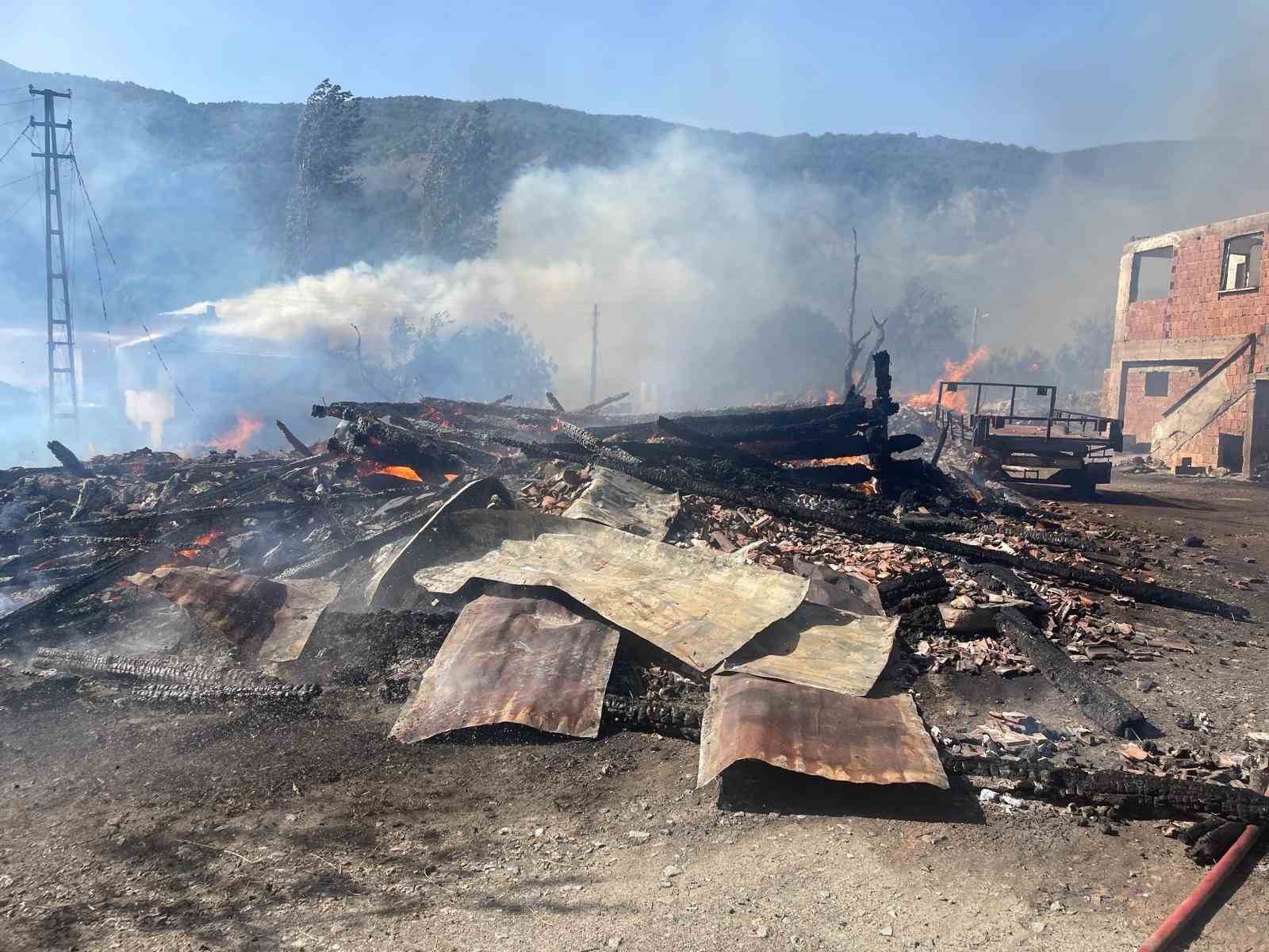 KASTAMONU'NUN ARAÇ İLÇESİNDE BİR KÖYDE ÇIKAN YANGINDA 10 EV ALEVLERE