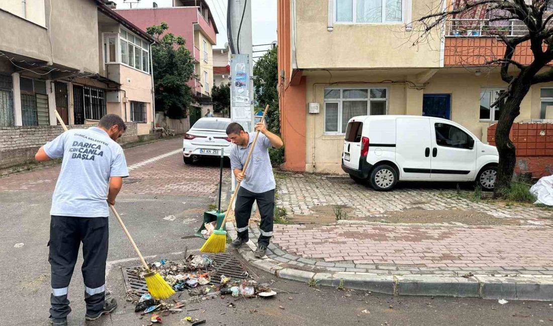 DARICA BELEDİYESİ, ŞİDDETLİ YAĞIŞLARLA BİRLİKTE MUHTEMEL SEL TEHLİKESİNE KARŞI TÜM