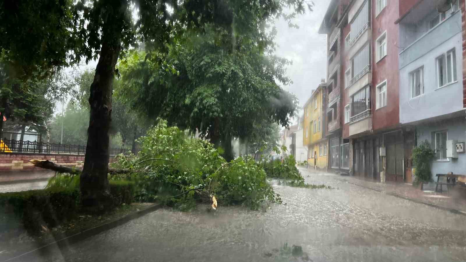 KASTAMONU'NUN TAŞKÖPRÜ VE SEYDİLER İLÇESİNDE KUVVETLİ SAĞANAK YAĞIŞ SEBEBİYLE CADDE