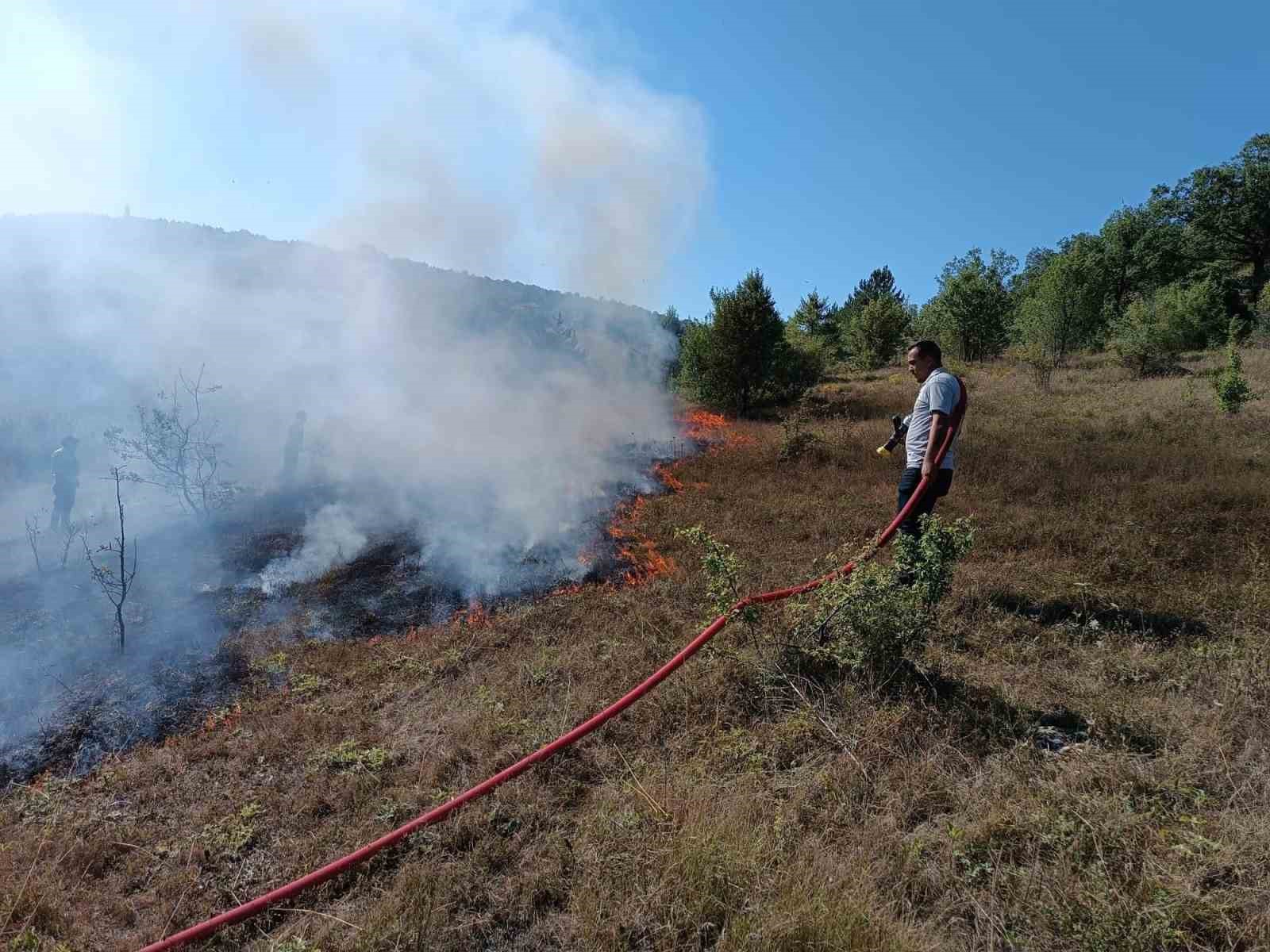 KASTAMONU'NUN ARAÇ İLÇESİNDE MEZARLIKTA ÇIKAN ÖRTÜ YANGINI ORMANLIK ALANA SIÇRAMADAN