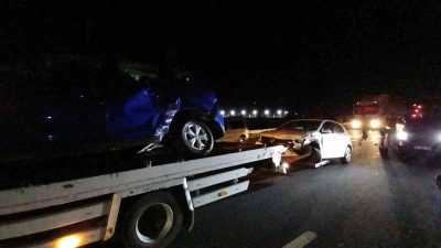 ANADOLU OTOYOLU DÜZCE KESİMİNDE MEYDANA GELEN ZİNCİRLEME TRAFİK KAZASINDA 6