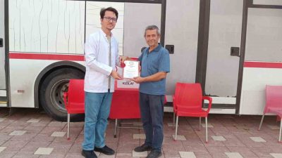 17 DEFA KAN BAĞIŞINDA BULUNAN ŞAHSA 'BRONZ MADALYA BERATI'