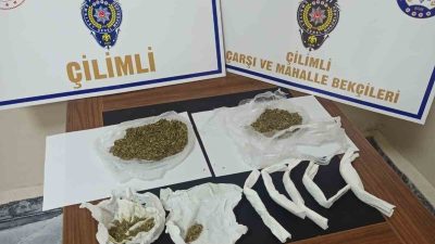 DÜZCE’NİN ÇİLİMLİ İLÇESİNDE POLİS EKİPLERİ TARAFINDAN YAPILAN ÇALIŞMADA 69,99 GRAM