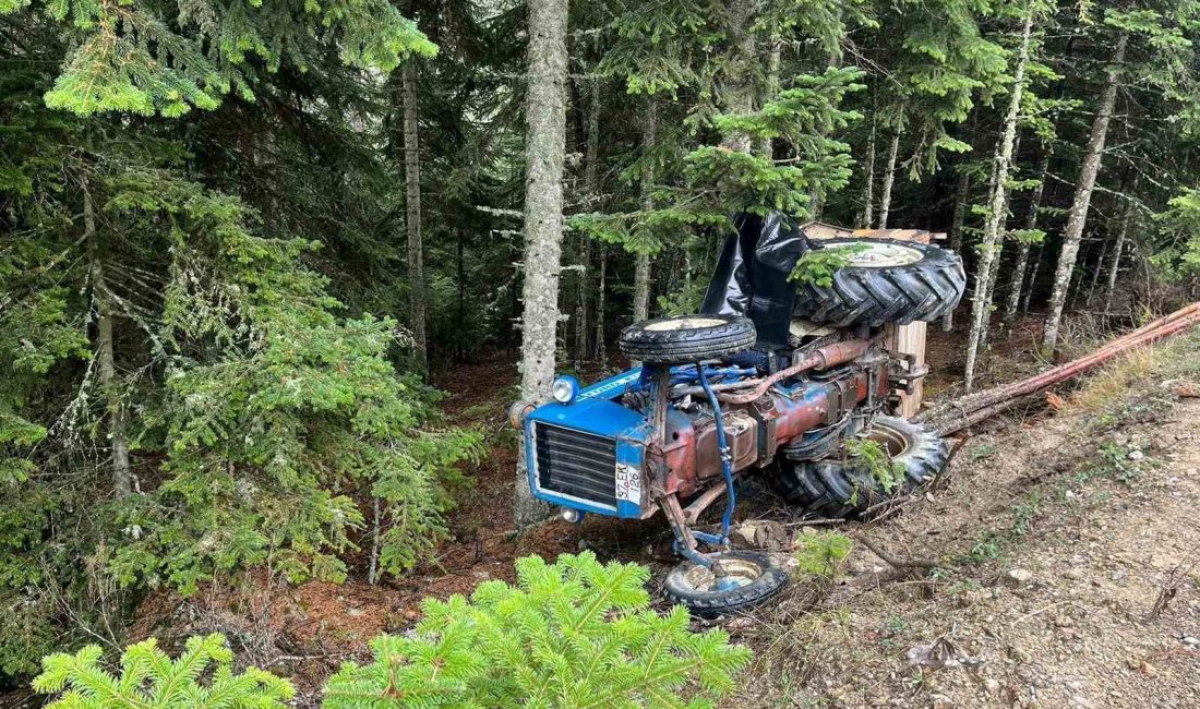 KASTAMONU'NUN DADAY İLÇESİNDE DEVRİLEN TRAKTÖR İLE AĞAÇ ARASINA SIKIŞAN SÜRÜCÜ