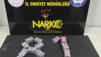 DÜZCE’DE NARKOTİK SUÇLARLA MÜCADELE ŞUBE MÜDÜRLÜĞÜ EKİPLERİ TARAFINDAN YAPILAN ÇALIŞMADA