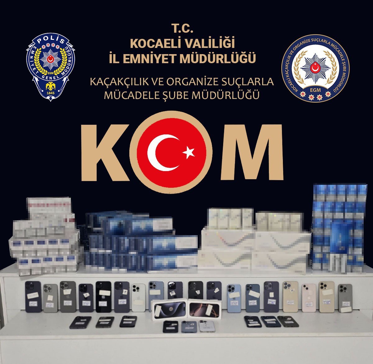 KOCAELİ'NİN İZMİT İLÇESİNDE PİYASA DEĞERİ 2 MİLYON TL OLAN GÜMRÜK