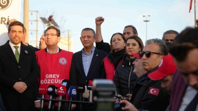 CHP GENEL BAŞKANI ÖZGÜR ÖZEL, KOCAELİ'DE GREVDE OLAN İŞÇİLERİ ZİYARET