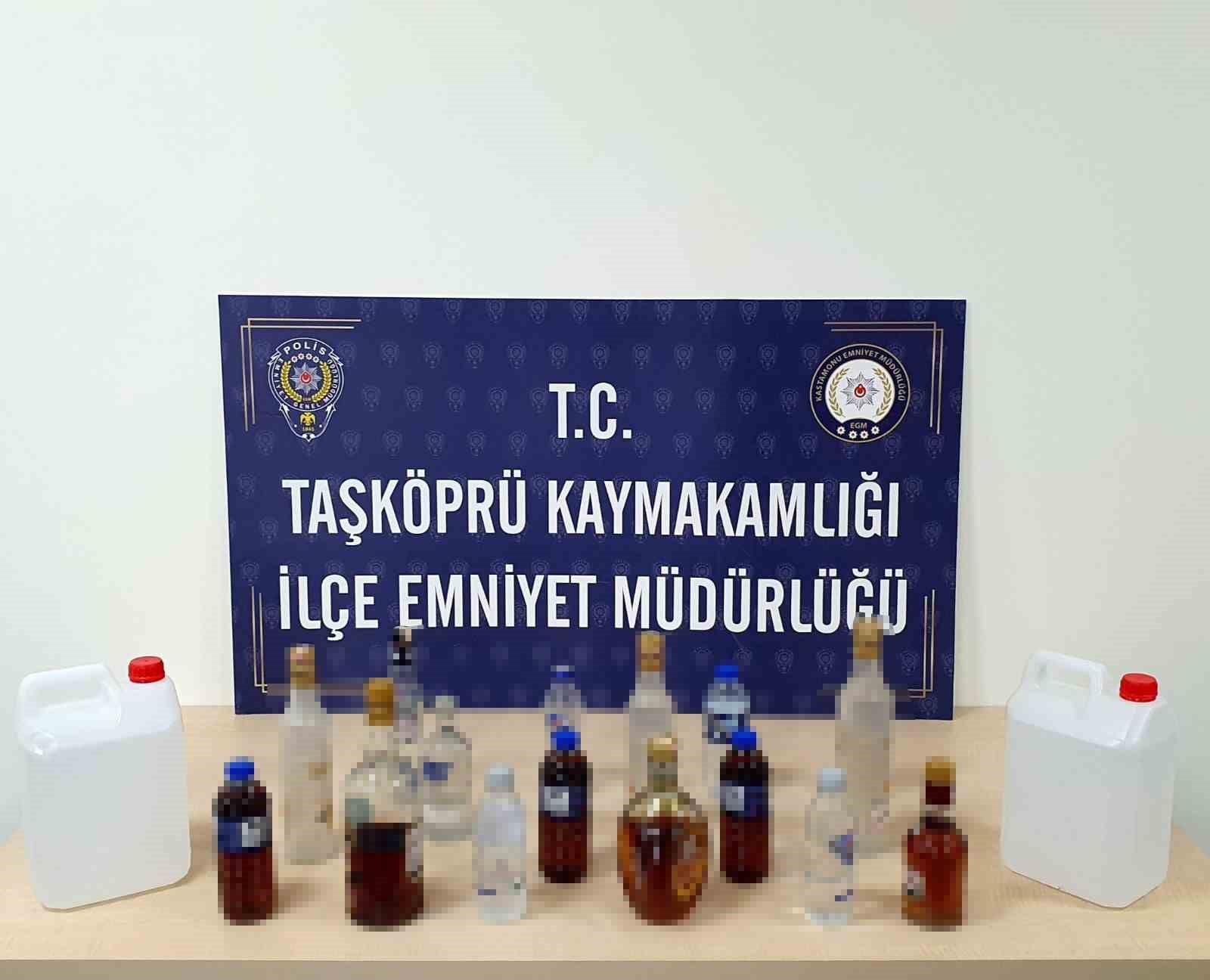 KASTAMONU’NUN TAŞKÖPRÜ İLÇESİNDE YILBAŞI ÖNCESİNDE 10 LİTRE ETİL ALKOL İLE