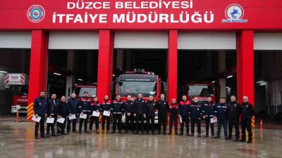 DÜZCE BELEDİYESİ İTFAİYE MÜDÜRLÜĞÜ ACİL DURUMLARA KARŞI MÜDAHALE KONULARINDA EĞİTİM
