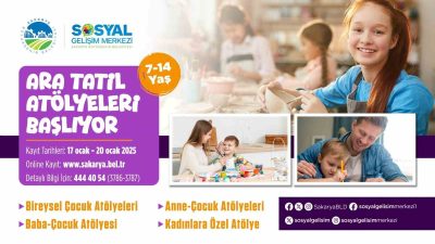 SAKARYA BÜYÜKŞEHİR BELEDİYESİ SOSYAL GELİŞİM MERKEZİ’NDE ARA TATİL DÖNEMİNDE ÇOCUKLAR