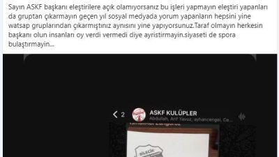 Söğütspor eski Başkanı Zafer Subaşıoğlu, kendisini eleştirdiği için ASKF gruplarından