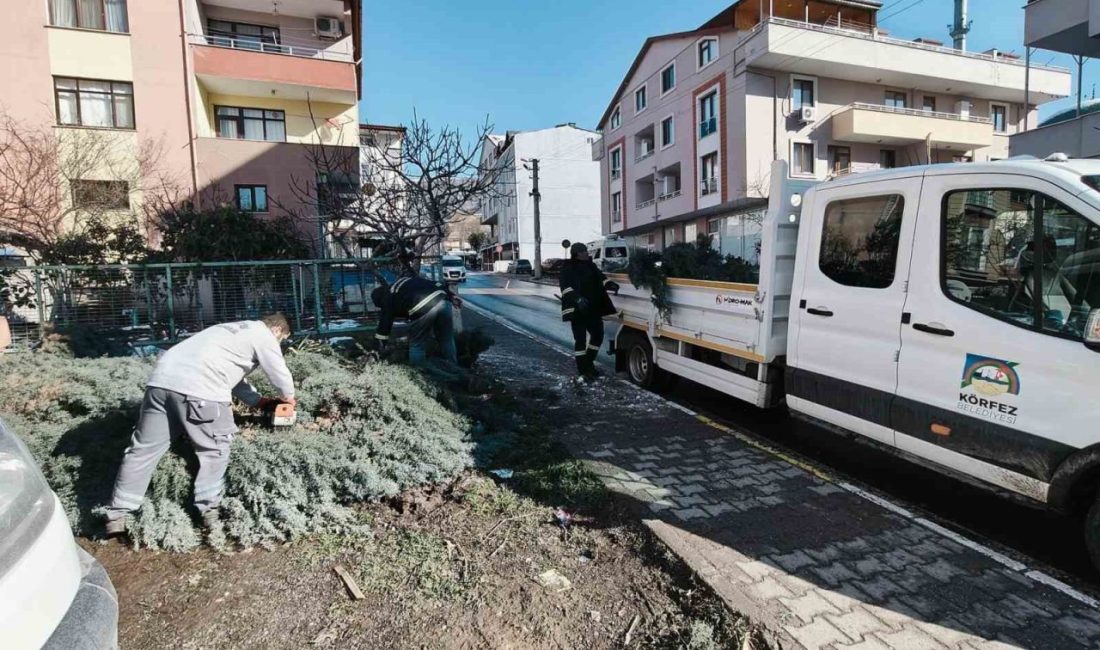 Körfez’de kar yağışının sona ermesiyle birlikte kaldırım yenileme, temizlik, bakım
