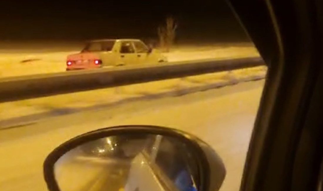 Bolu’da gece saatlerinde D-100 kara yolunda ters şeritten ilerleyen Tofaş