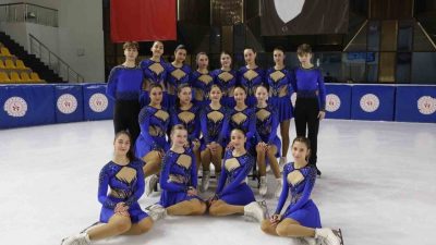 Türkiye şampiyonluğunu kazandıktan sonra Fransa’da senkronize buz sporları yarışmasına katılan