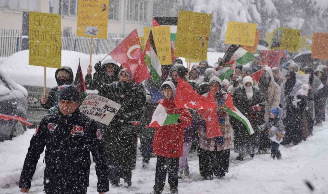 Yoğun kar yağışının altında insan seli: Gazze için tek yürek oldular Sakarya’da 152 sivil toplum kuruluşunun katılımıyla yoğun kar yağışı altında