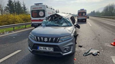 DÜZCE(İHA) – Anadolu Otoyolu Düzce kesiminde sabah saatlerinde meydana gelen