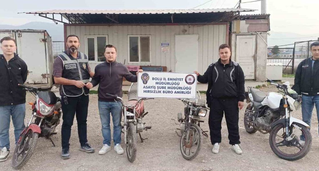 Bolu’da 3 farklı mahalleden 4 motosikleti çalan 3 şüpheli, polisin