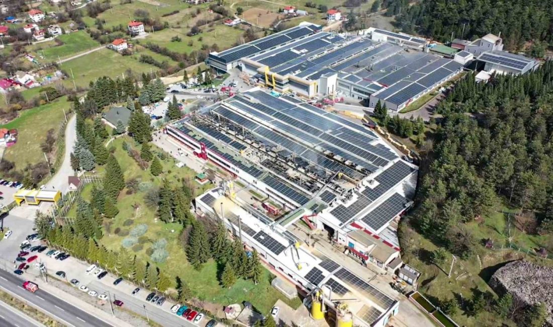 Bolu’nun Mengen ilçesindeki yangın çıkan werzalit fabrikası havadan görüntülendi. Edinilen