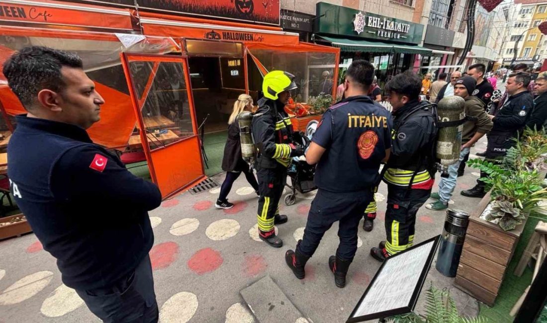 Bolu’da bir kafede fritöz sebebiyle çıkan yangında mutfak bölümünde hasar