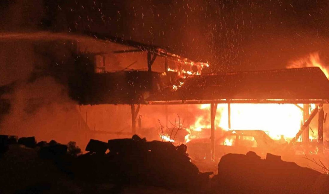 Kastamonu’nun Ağlı ilçesinde garajda başlayan yangının sıçradığı evin çatısında maddi