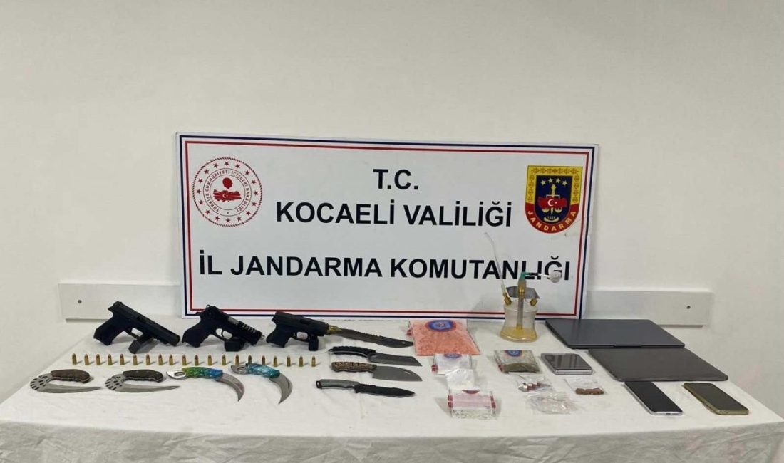 Kocaeli’nin Dilovası ilçesinde jandarma ekiplerinin bir şüphelinin ikametinde yaptığı aramada