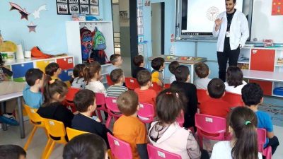 DÜZCE(İHA) – Akçakoca İlçe Sağlık Müdürlüğü tarafından minik öğrenciler sağlık
