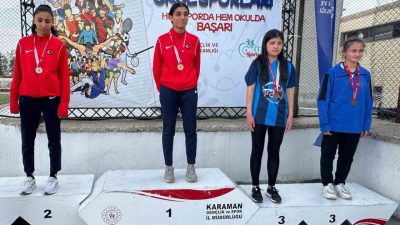 Karaman’da düzenlenen Okul Sporları Atletizm Türkiye Şampiyonası’nda özel sporcular, üstün