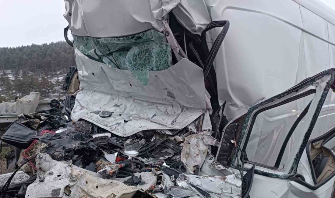 Bolu’da park halindeki tırın dorsesine çarpan minibüs sürücüsü hayatını kaybetti.