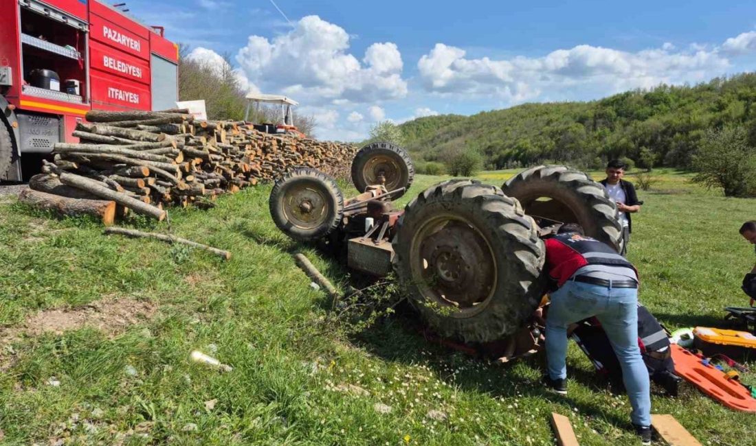 Bilecik’te traktör kazası, 1 kişi yaralandı Bilecik’in Pazaryeri ilçesinde direksiyon hakimiyetini kaybeden traktör sürücüsü, devrilen traktörün