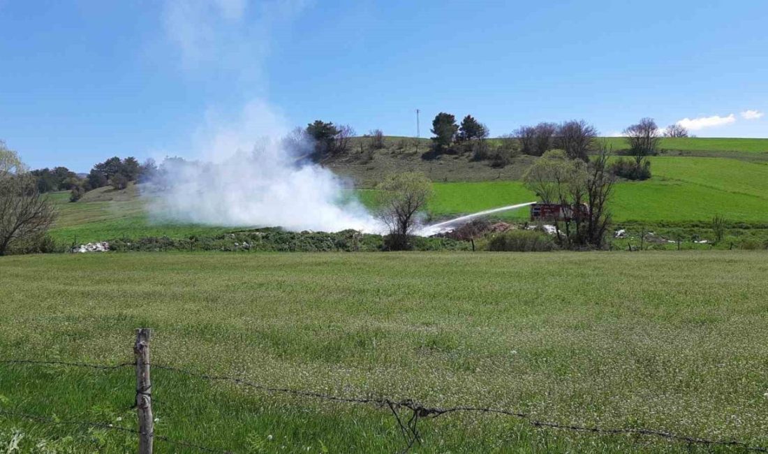Bolu’da köylülerin çöplerini döktüğü alanda yangın Bolu’nun Mudurnu ilçesinde köylülerin çöplerini döktüğü alanda çıkan yangın, itfaiye