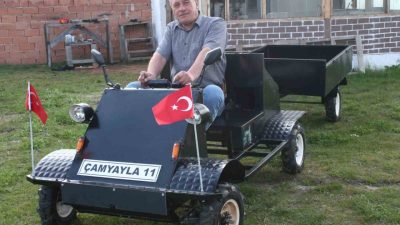 Bilecik’in Bozüyük ilçesine bağlı Çamyayla Köyü Muhtarı Engin Gülnihal’ın römorkuyla