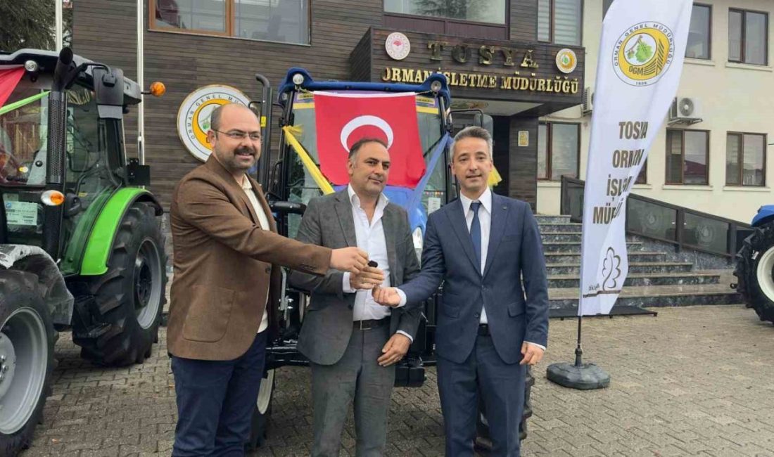 Devlet destekli traktörler çiftçilere törenle teslim edildi Kastamonu’nun Tosya ilçesinde maliyetinin yüzde 20’si hibe, yüzde 80’i de