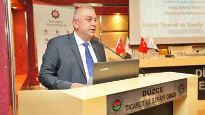 DÜZCE(İHA) – İSO yönetimini Düzce’de ağırlayan DTSO Başkanı Erdoğan Bıyık,