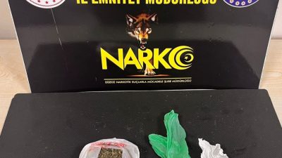 Düzce’de Narkotik Suçlarla Mücadele Şube Müdürlüğü ekipleri tarafından düzenlenen uuşturucu
