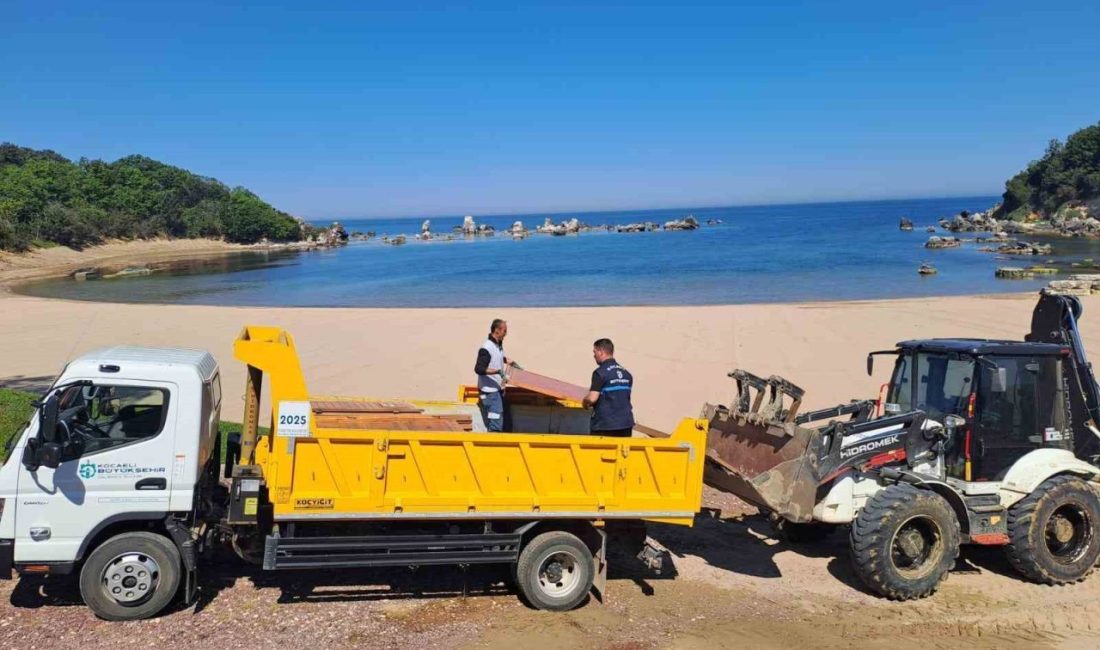 Kocaeli’nin mavi bayraklı plajları, 15 Haziran’da başlayacak deniz sezonuna hazırlanıyor.