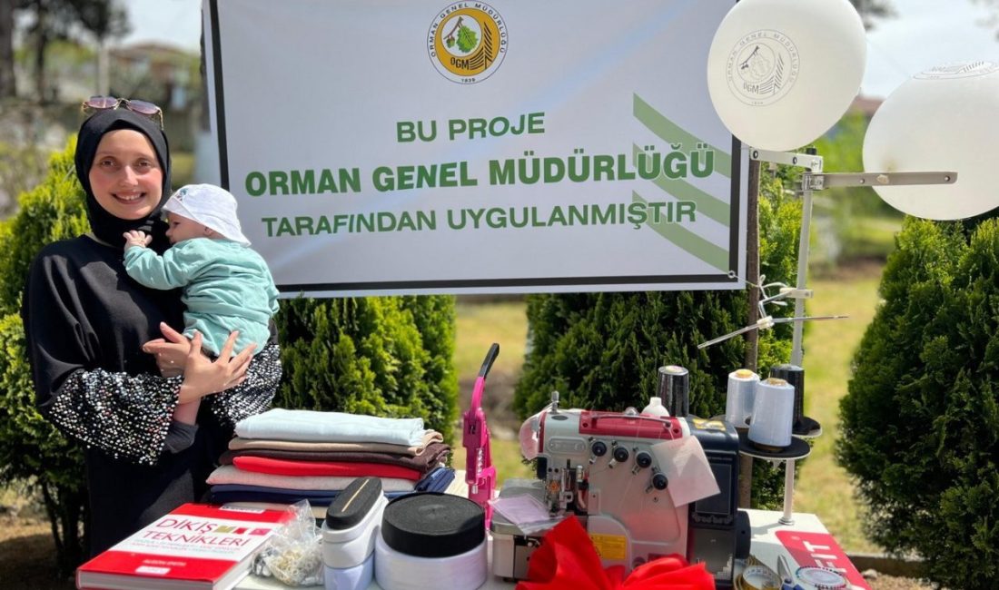 Orman köylüsü 11 kadınlara dikiş makinası DÜZCE(İHA) – Düzce’nin Akçakoca ilçesinde orman köylülerine ORKÖY destekleri devam