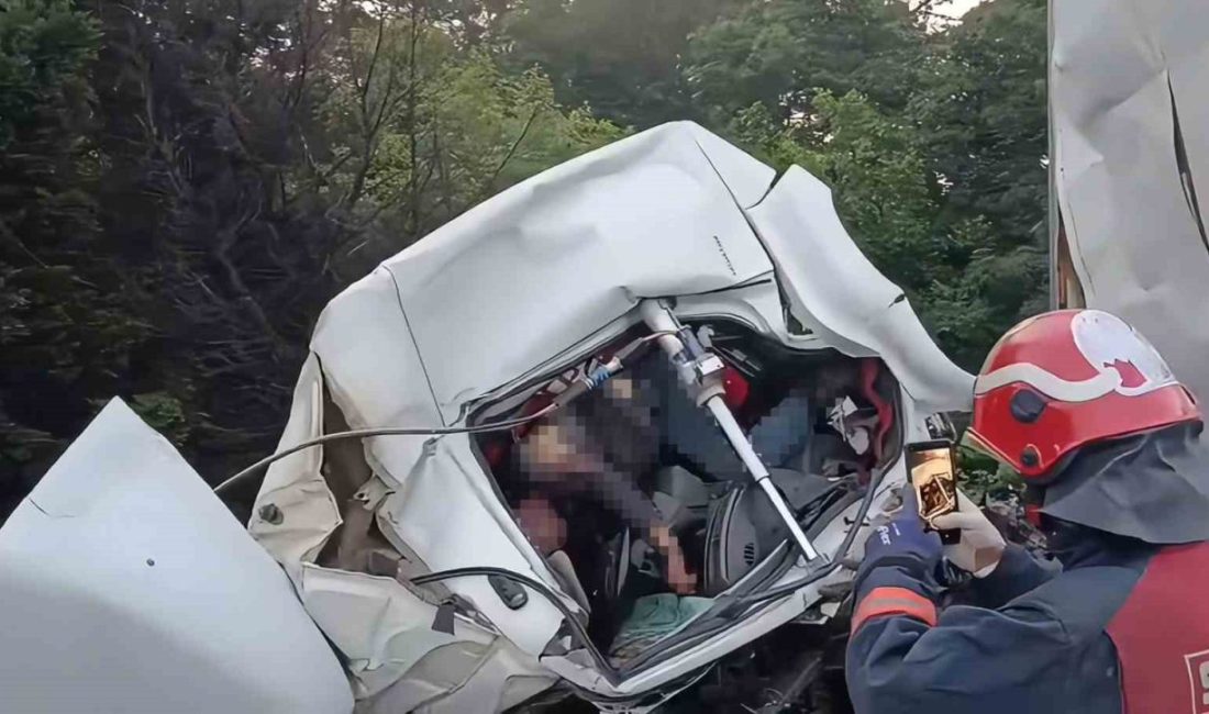 Otoyolda feci kaza: Kağıt gibi ezilen kamyonun kupasında sıkışarak hayatını kaybetti Anadolu Otoyolu Kocaeli geçişinde tıra arkadan çarpan kamyonun kağıt gibi