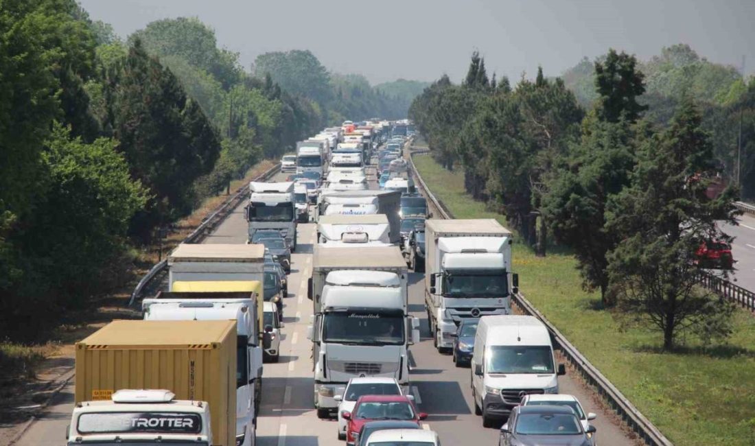 Otoyolda lastiği patlayan tır, bariyerlere çarptı: Bölgede uzun araç kuyrukları oluştu Anadolu Otoyolu Sakarya geçişinde lastiğinin patlaması neticesinde sürücüsünün kontrolünden çıkarak