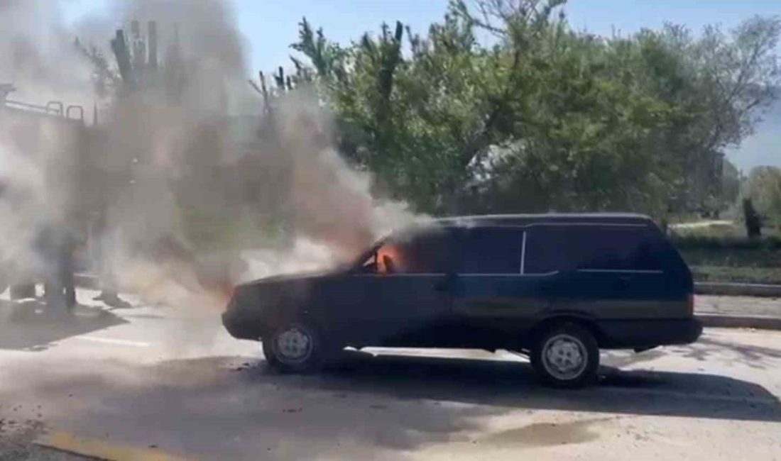 Seyir halindeki Fiat Tofaş alev alev yandı Bolu’da seyir halindeki Fiat Tofaş marka otomobil, alev alev yanarak