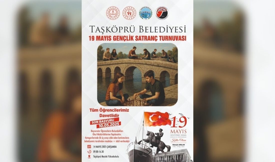 Taşköprü’de 19 Mayıs coşkusu satranç turnuvasıyla taçlanıyor Taşköprü Belediyesi, 19 Mayıs Atatürk’ü Anma, Gençlik ve Spor Bayramı